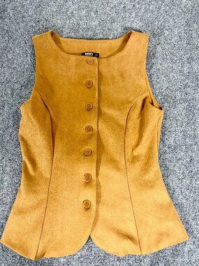 RNWY  Faux Suede Vest Brown Size L Hipster Western Rustic Fall